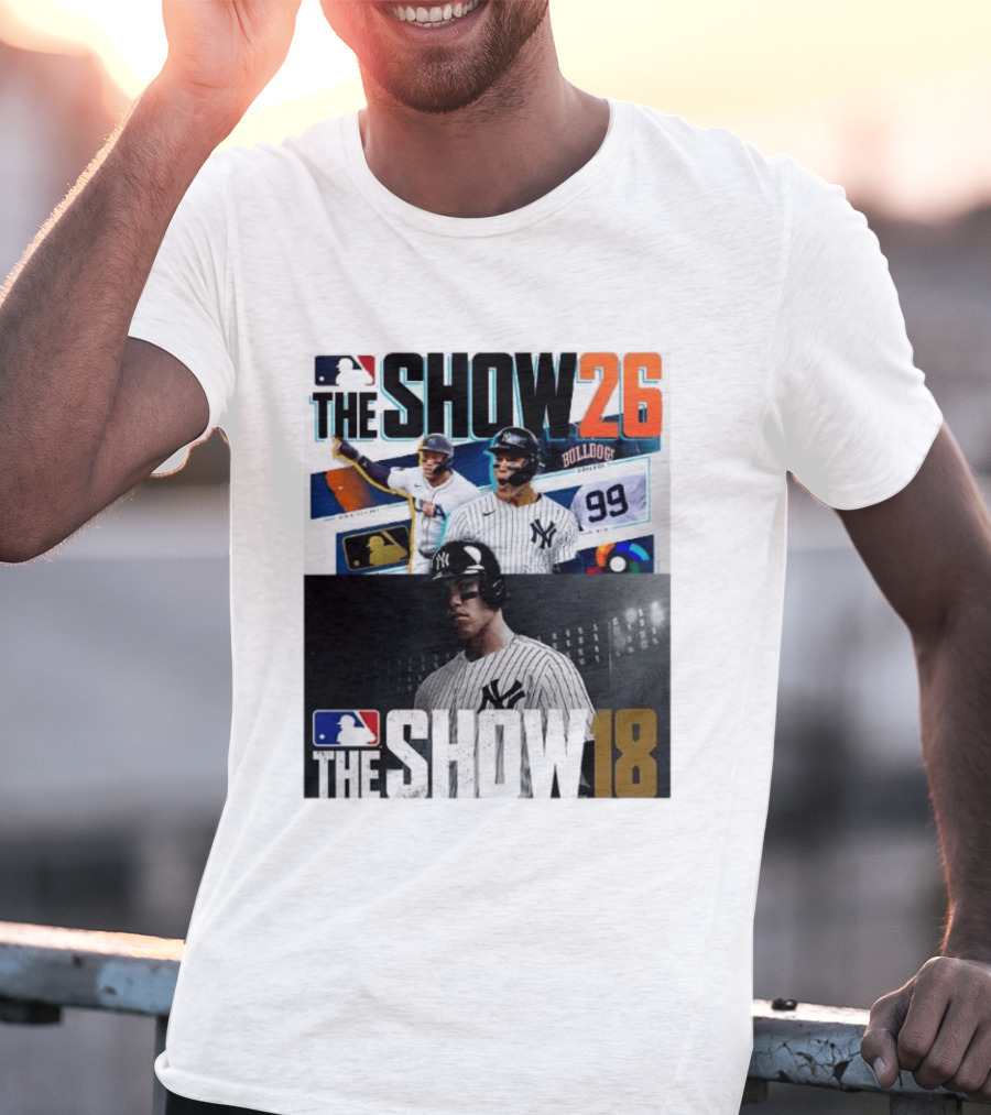 MLB The Show 26 Aaron Judge New York Yankees Cover Athlete Baseball Game Featuring The Show 18 T-Shirt