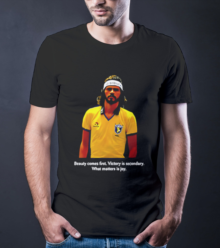 Beauty Comes First Victory Secondary Joy Matters Tennis Player Yellow T-Shirt