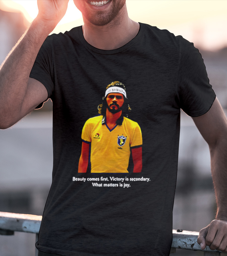 Beauty Comes First Victory Secondary Joy Matters Tennis Player Yellow T-Shirt