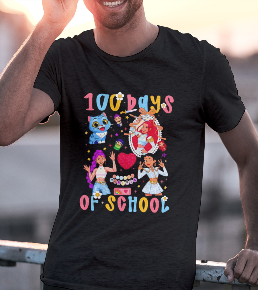 100 Days Of School Colorful Kpop Style Celebration T-Shirt