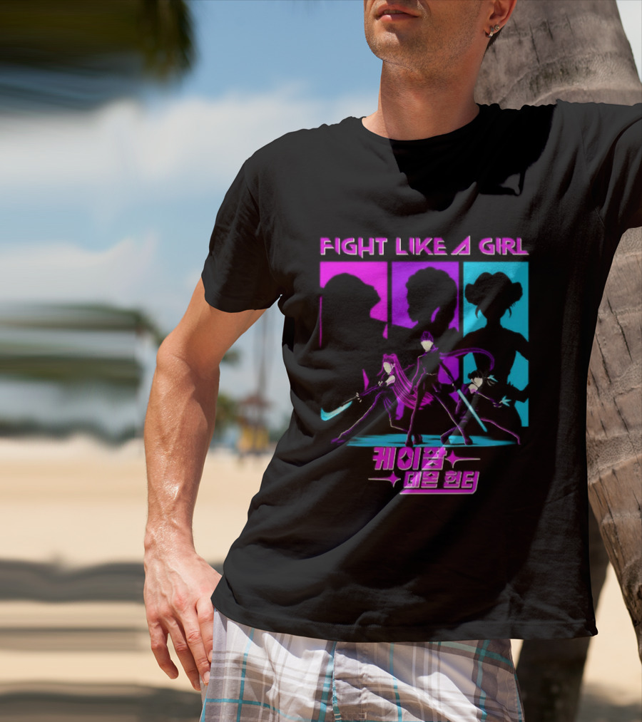 KPop Demon Hunters Fight Like A Girl Korean T-Shirt