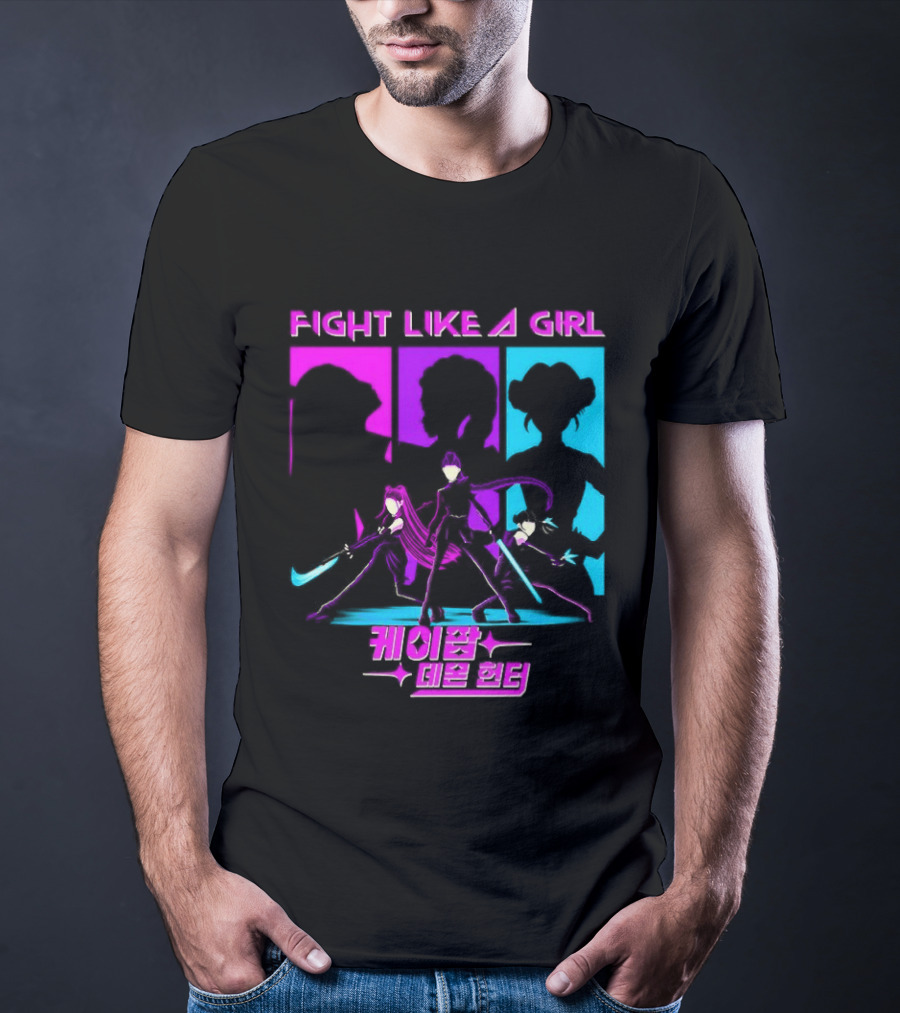 KPop Demon Hunters Fight Like A Girl Korean T-Shirt