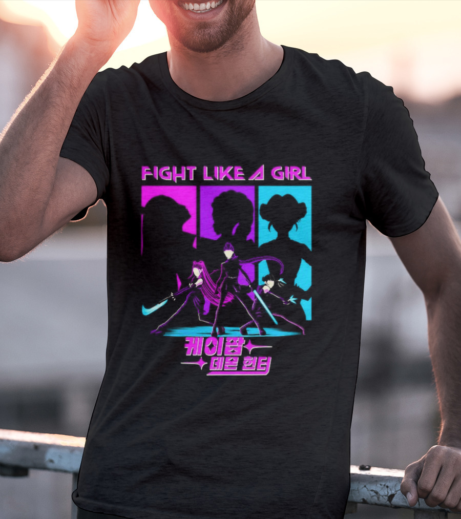 KPop Demon Hunters Fight Like A Girl Korean T-Shirt