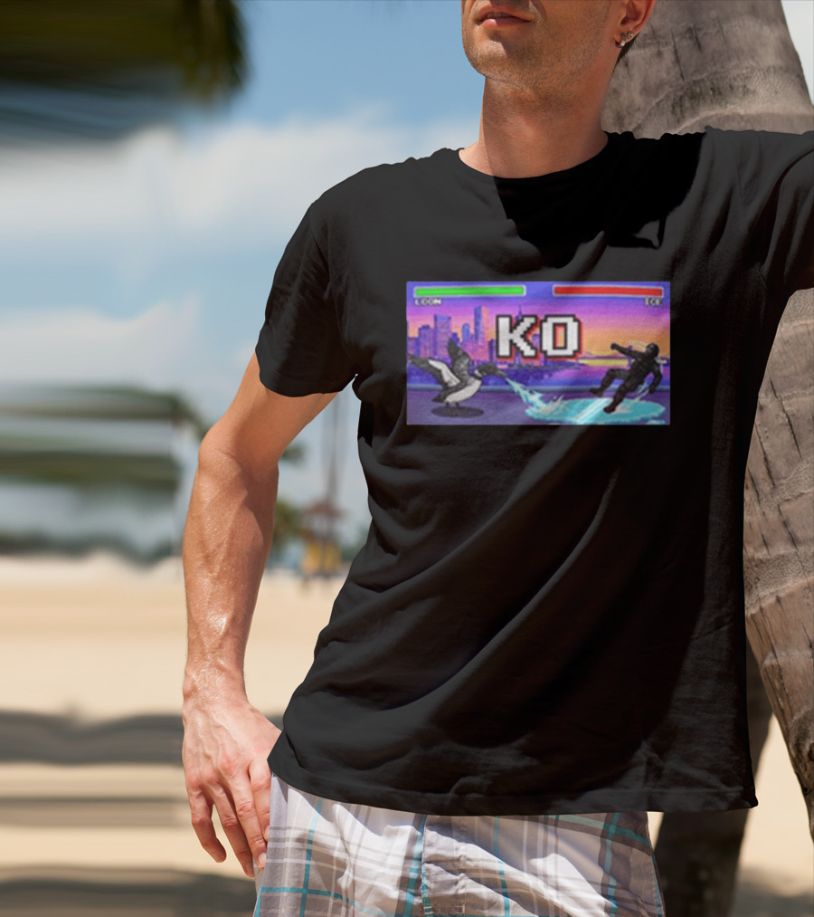 Common Loon Vs ICE KO Minnesota Skyline Anti ICE T-Shirt