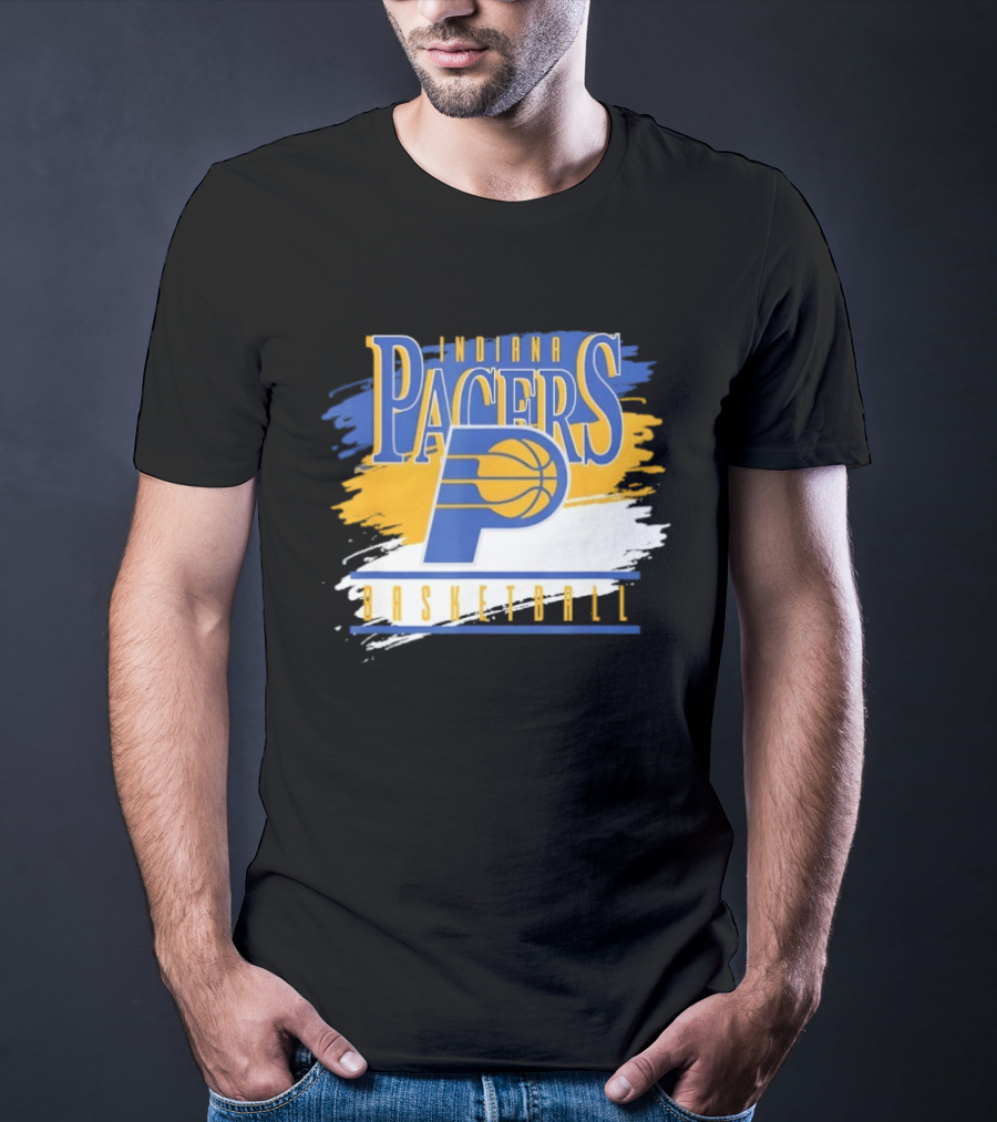 Indiana Pacers Basketball Spilled Paint NBA T-Shirt