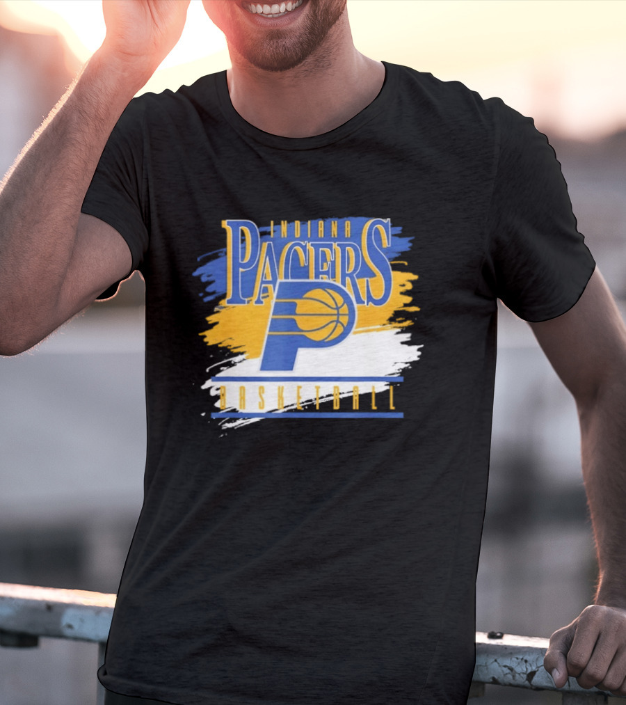 Indiana Pacers Basketball Spilled Paint NBA T-Shirt