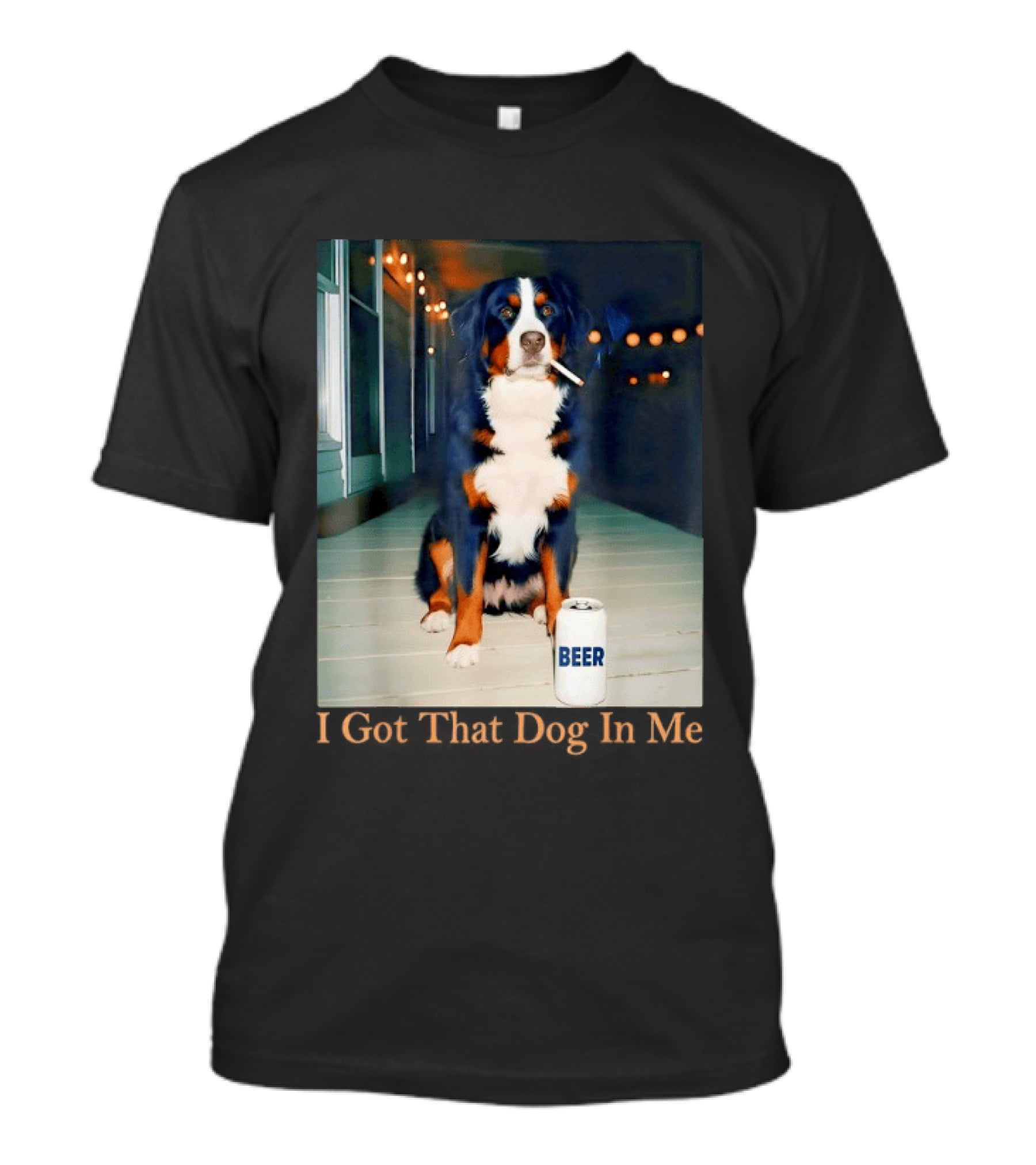 Bernese Mountain Dog Smoking Beer Meme I Got That Dog In Me T-Shirt