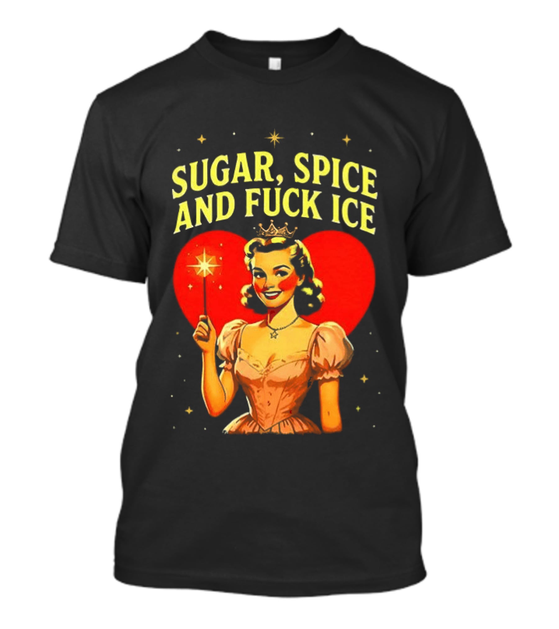 Sugar Spice And Fuck ICE Fairy Heart Caricature T-Shirt