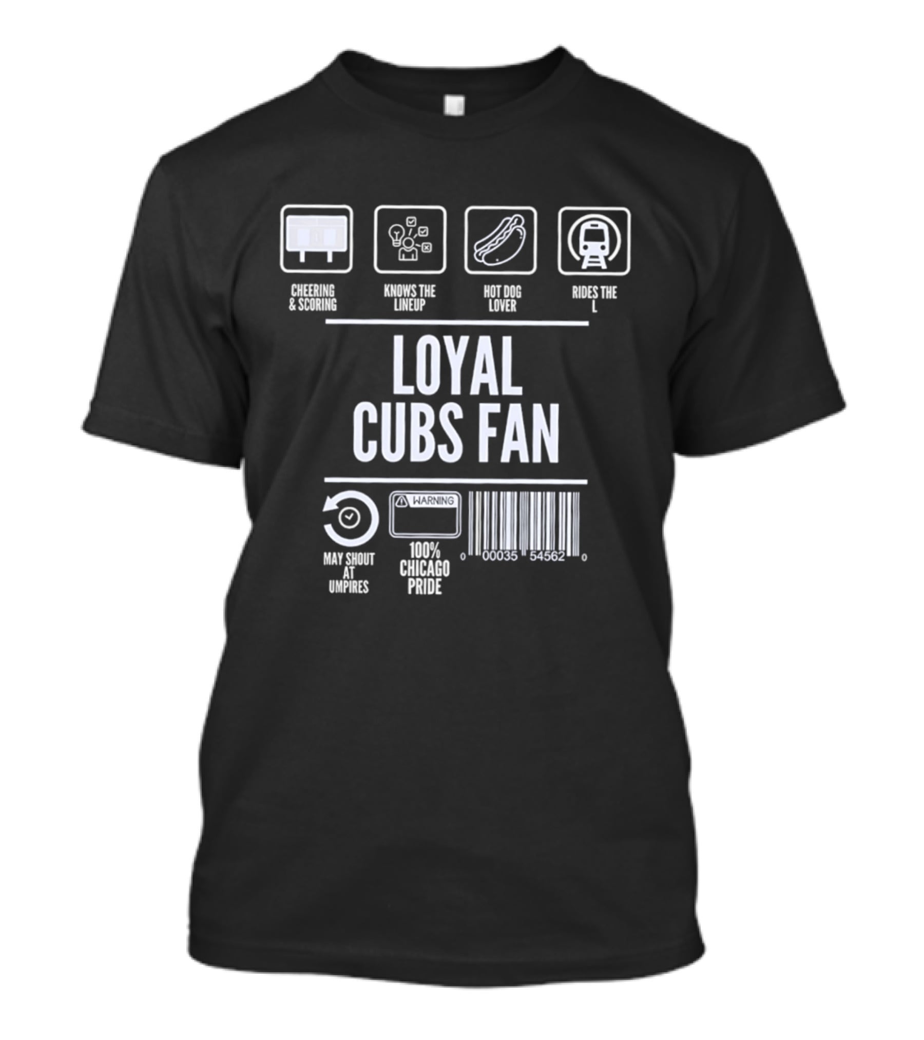 Choose A Cubbie, Throw The Loop, Hot Dog Lover, Take The L, Loyal Cubs Fan, Deep Dish Breweries, 100% Chicago Pride T-Shirt