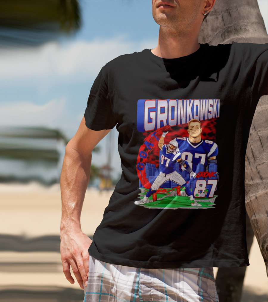 Gronkowski Goat 87 Football Player Tight End Action T-Shirt