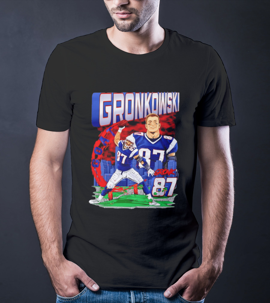 Gronkowski Goat 87 Football Player Tight End Action T-Shirt