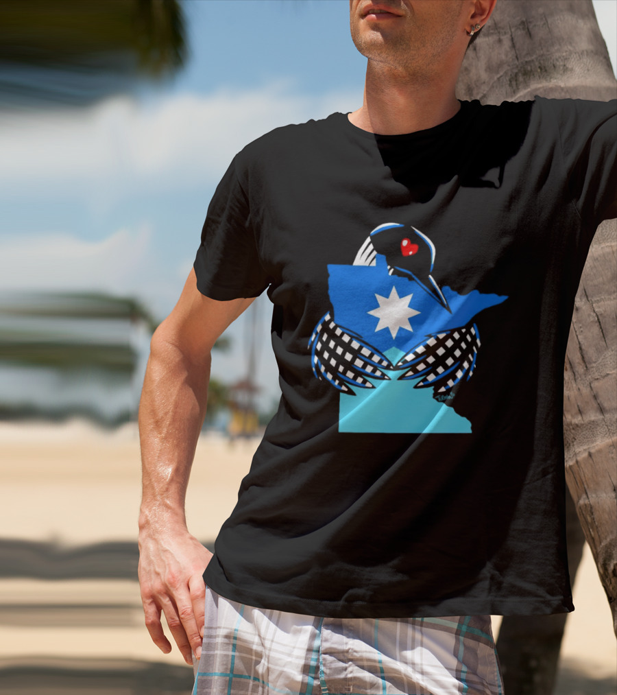 Loon I Love Minnesota Star Symbol Blue T-Shirt
