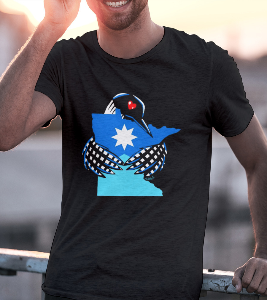 Loon I Love Minnesota Star Symbol Blue T-Shirt