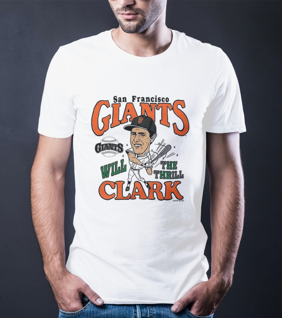 San Francisco Giants Will Clark The Thrill Caricature T-Shirt