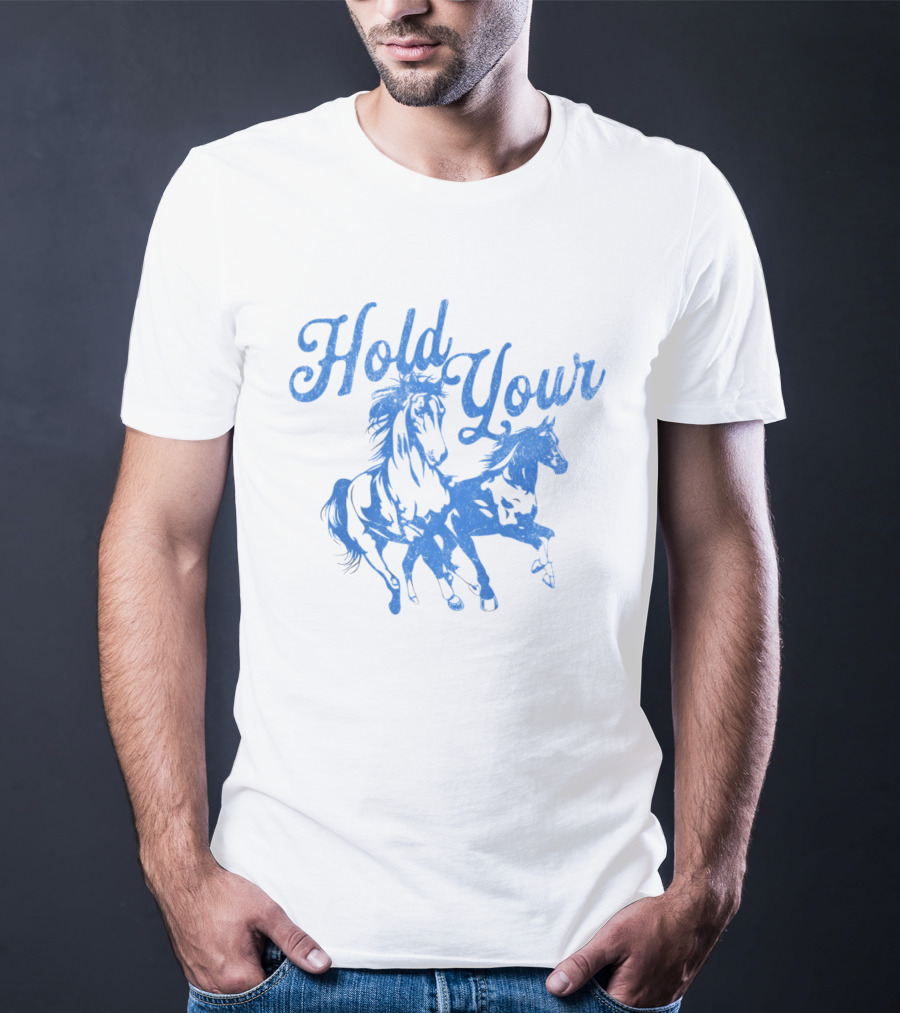 Hold Your Horses Cowboy Riding Duo T-Shirt