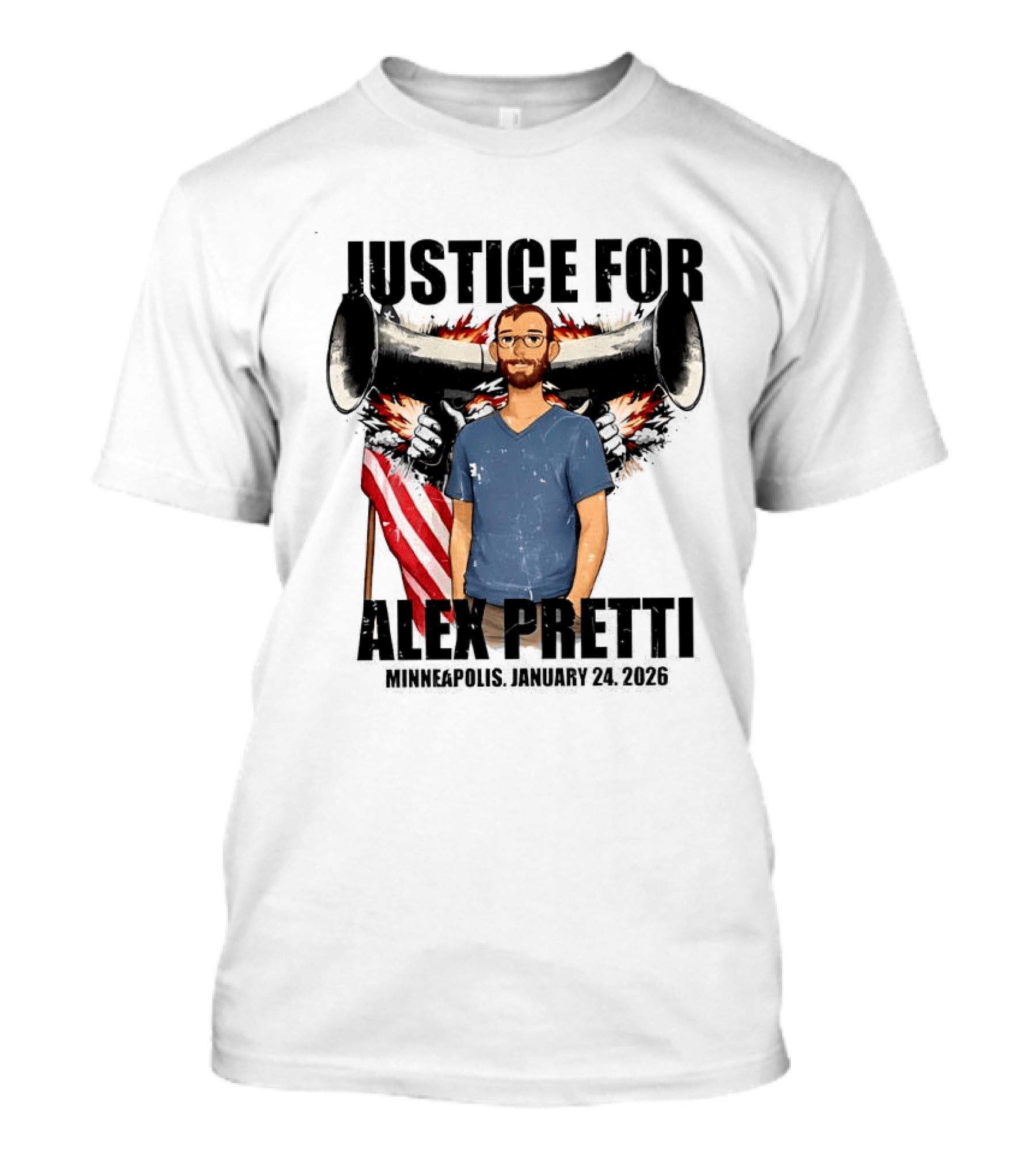 Justice For Alex Pretti Minneapolis January 24th 2026 ICE Shooting Abolish ICE T-Shirt