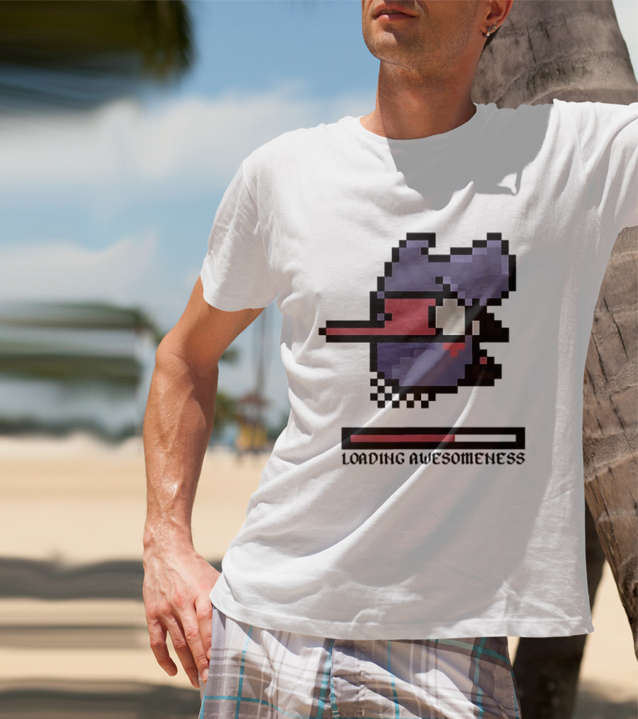 Loading Awesomeness Retro Pixel Character With Progress Bar T-Shirt