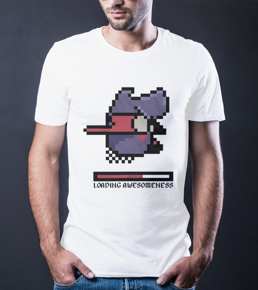 Loading Awesomeness Retro Pixel Character With Progress Bar T-Shirt
