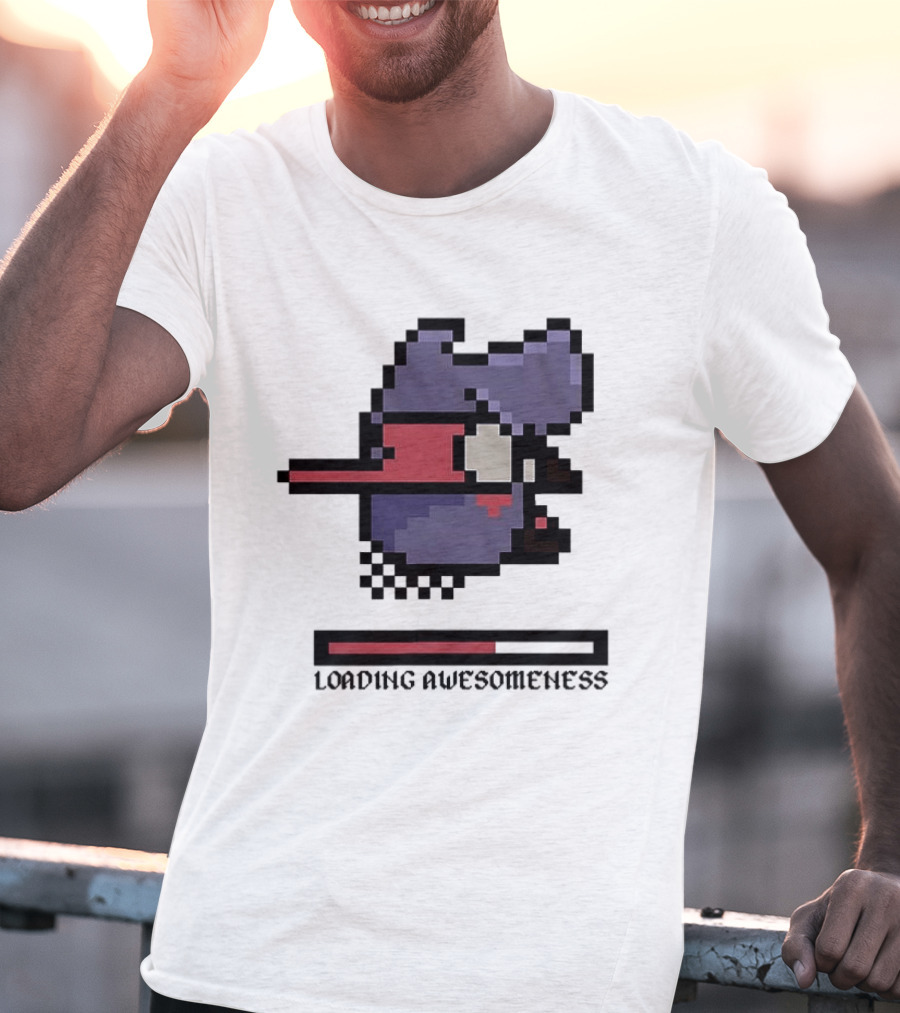 Loading Awesomeness Retro Pixel Character With Progress Bar T-Shirt