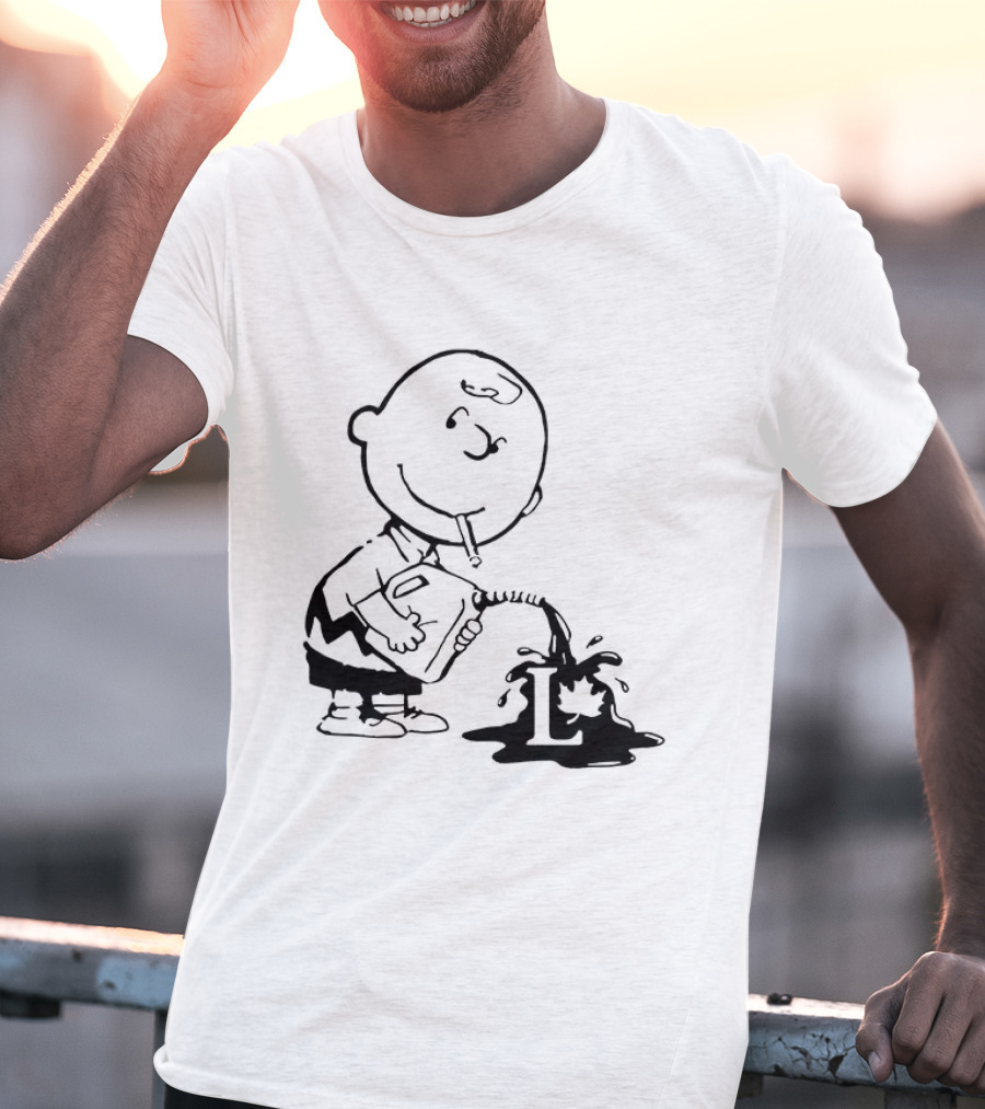 Charlie Brown Watering Flower Political Cartoon T-Shirt