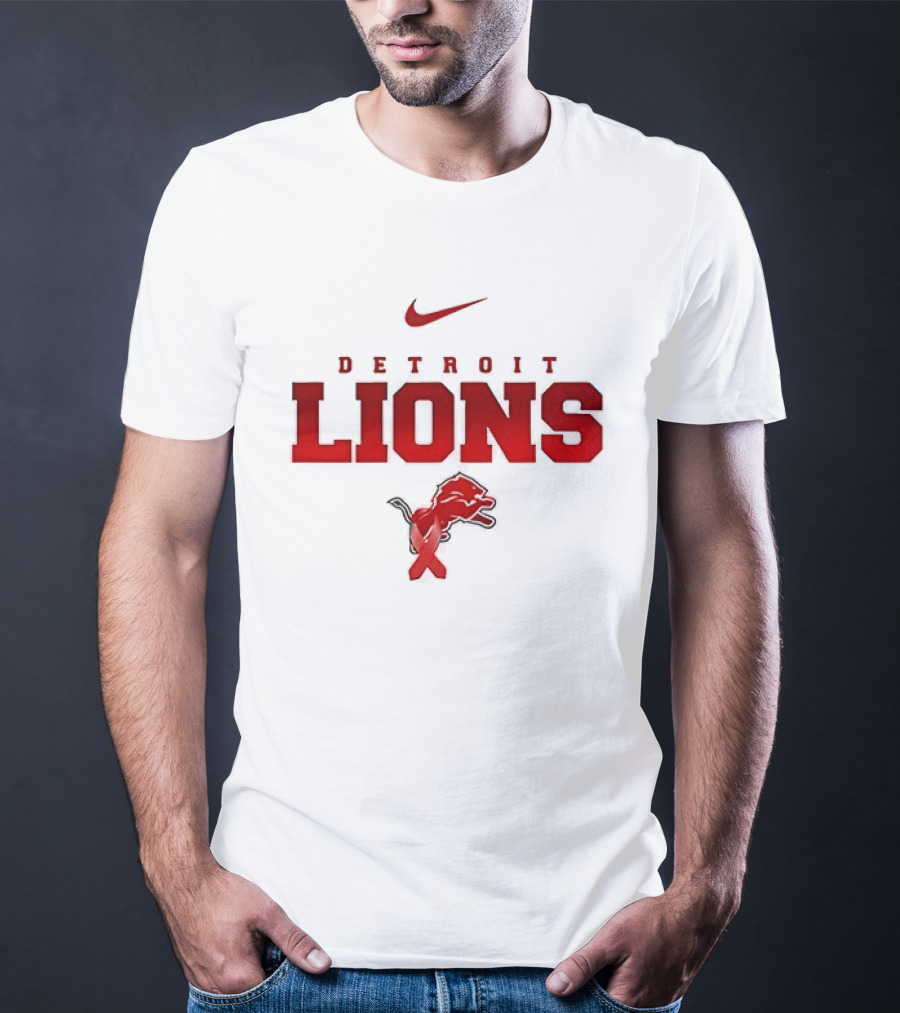 Nike Detroit Lions Red February We Wear Red American Heart Month T-Shirt