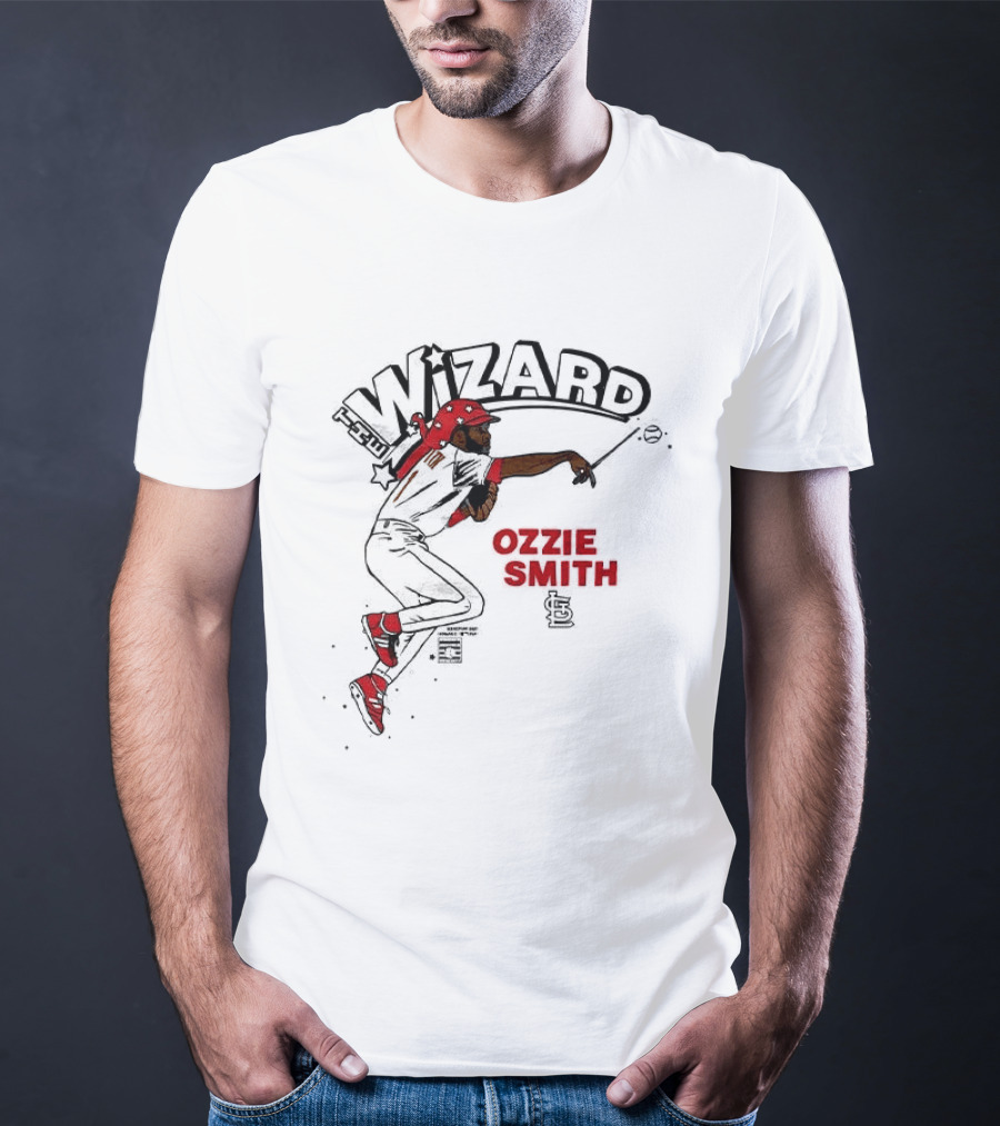 Ozzie Smith Wizard Cardinals Baseball Caricature T-Shirt