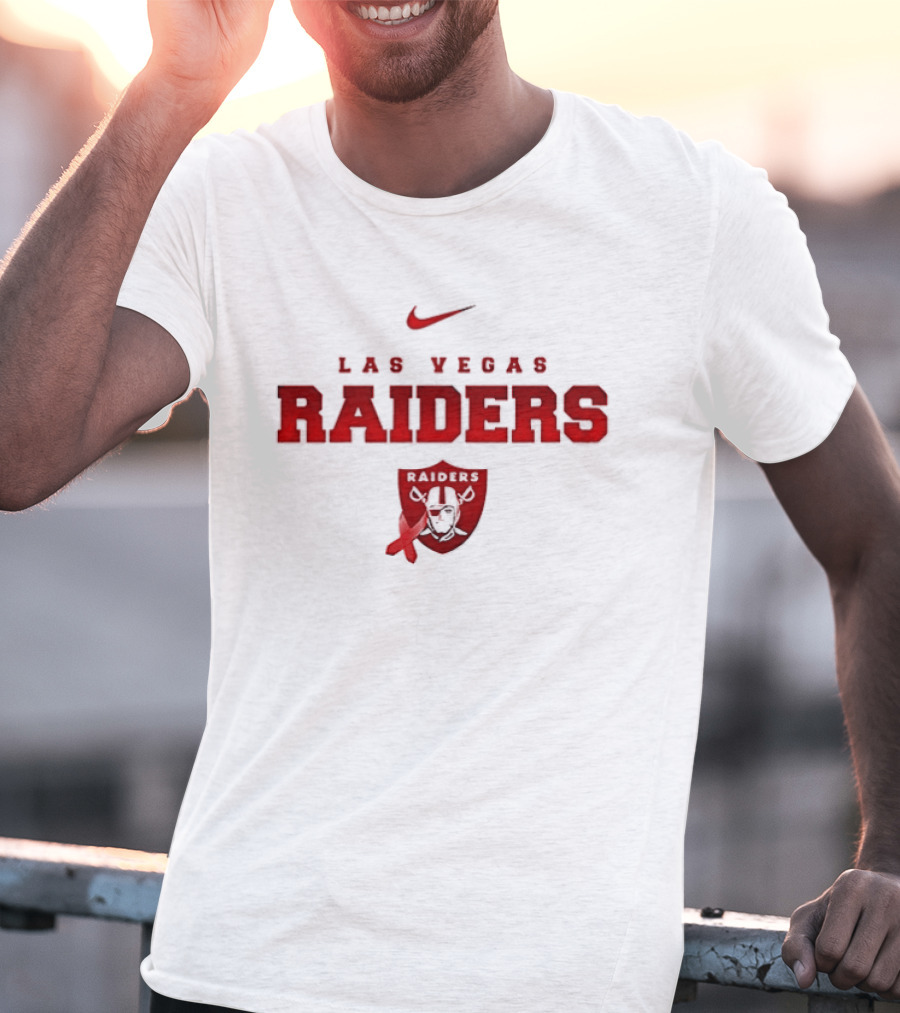 Las Vegas Raiders February We Wear Red American Heart Month Nike T-Shirt