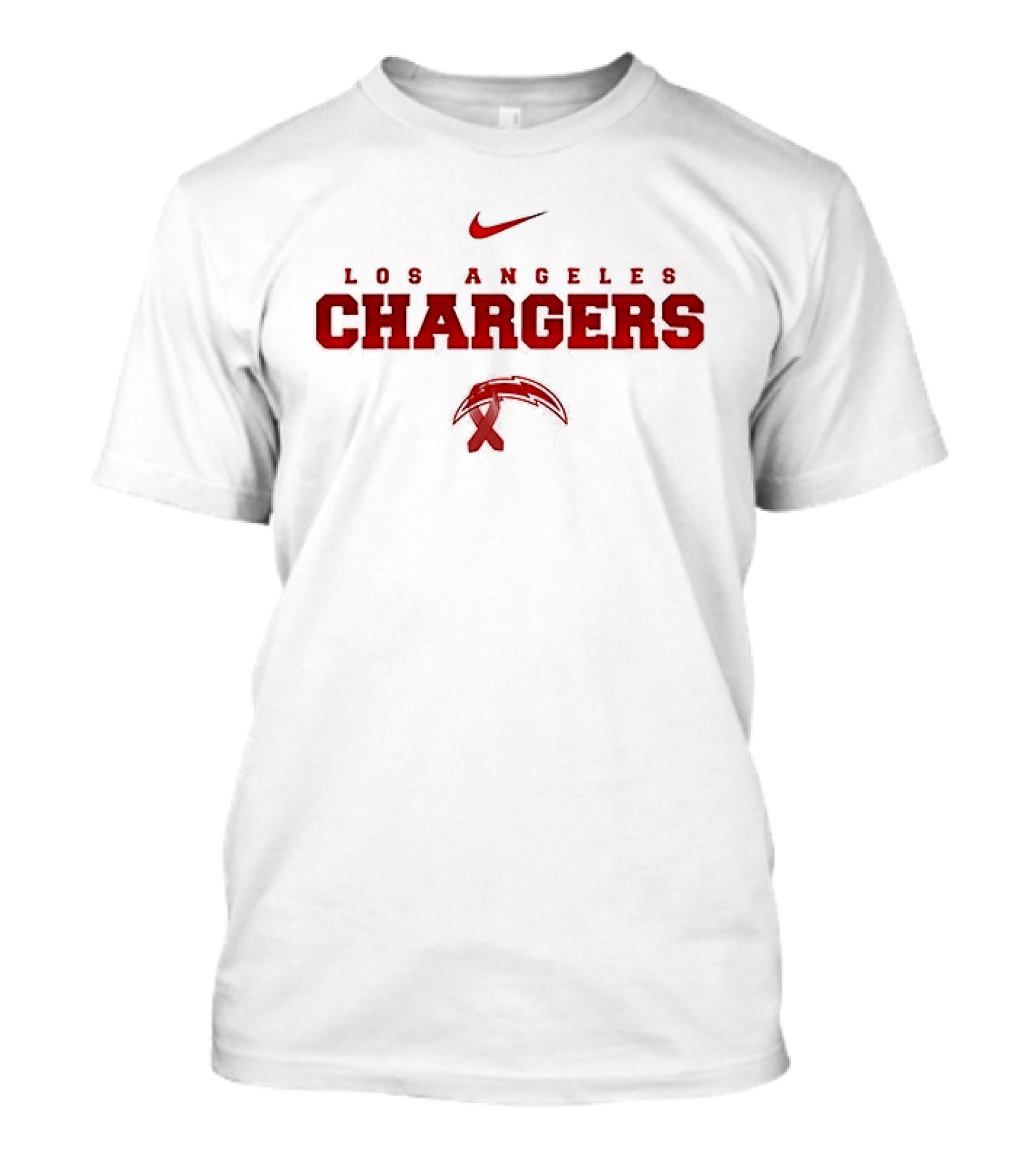 Los Angeles Chargers February Red American Heart Month Nike Collaboration T-Shirt