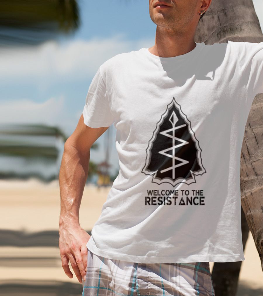 Welcome To The Resistance Rebel Abolish Ice Military Antifascist Patch Arrowhead T-Shirt