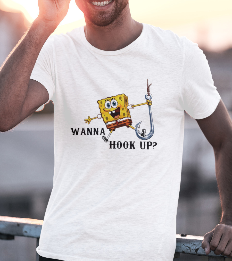 SpongeBob SquarePants Wanna Hook Up Funny Hook Adventure T-Shirt