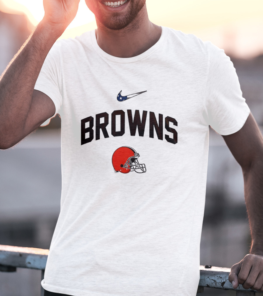Cleveland Browns Nike Football Helmet Support T-Shirt