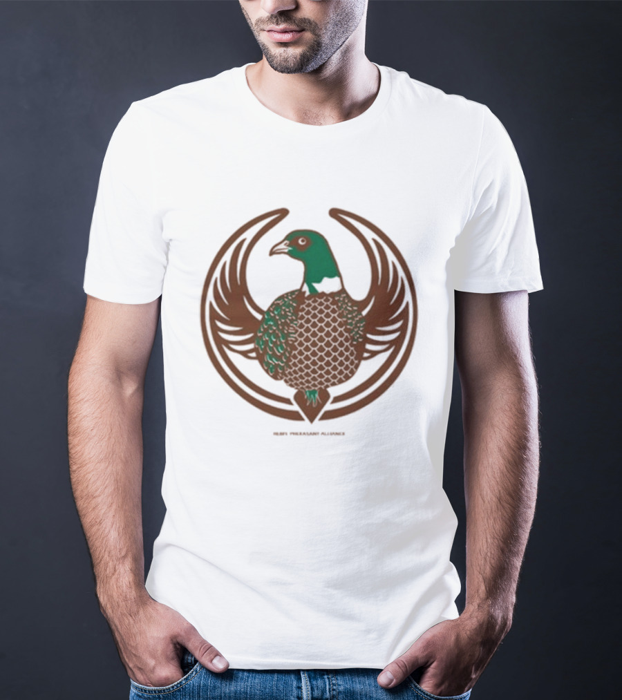Rebel Pheasant Alliance Bird Emblem Icon Heavyweight T-Shirt