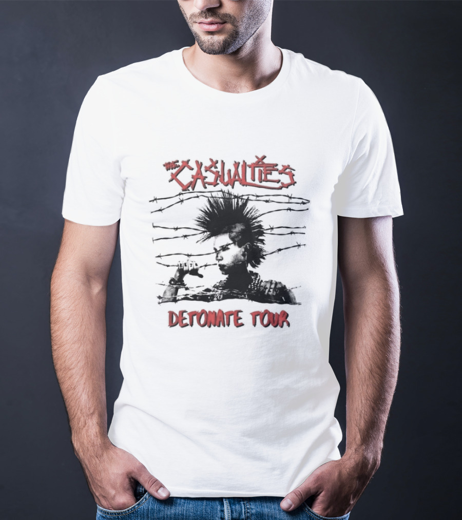 The Casualties Detonate Tour 2026 Punk Rock Barbed Wire Mohawk T-Shirt