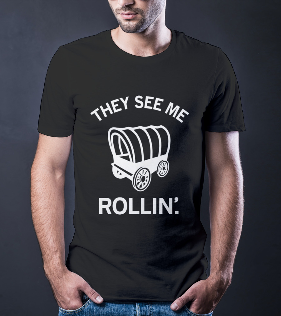 Boomer Sooner Oklahoma They See Me Rollin' Wagon T-Shirt
