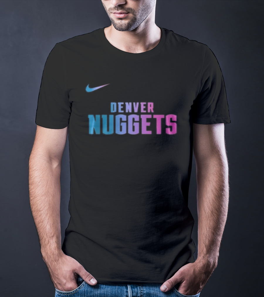 Nike Denver Nuggets Cyberpunk Style Retro Neon T-Shirt