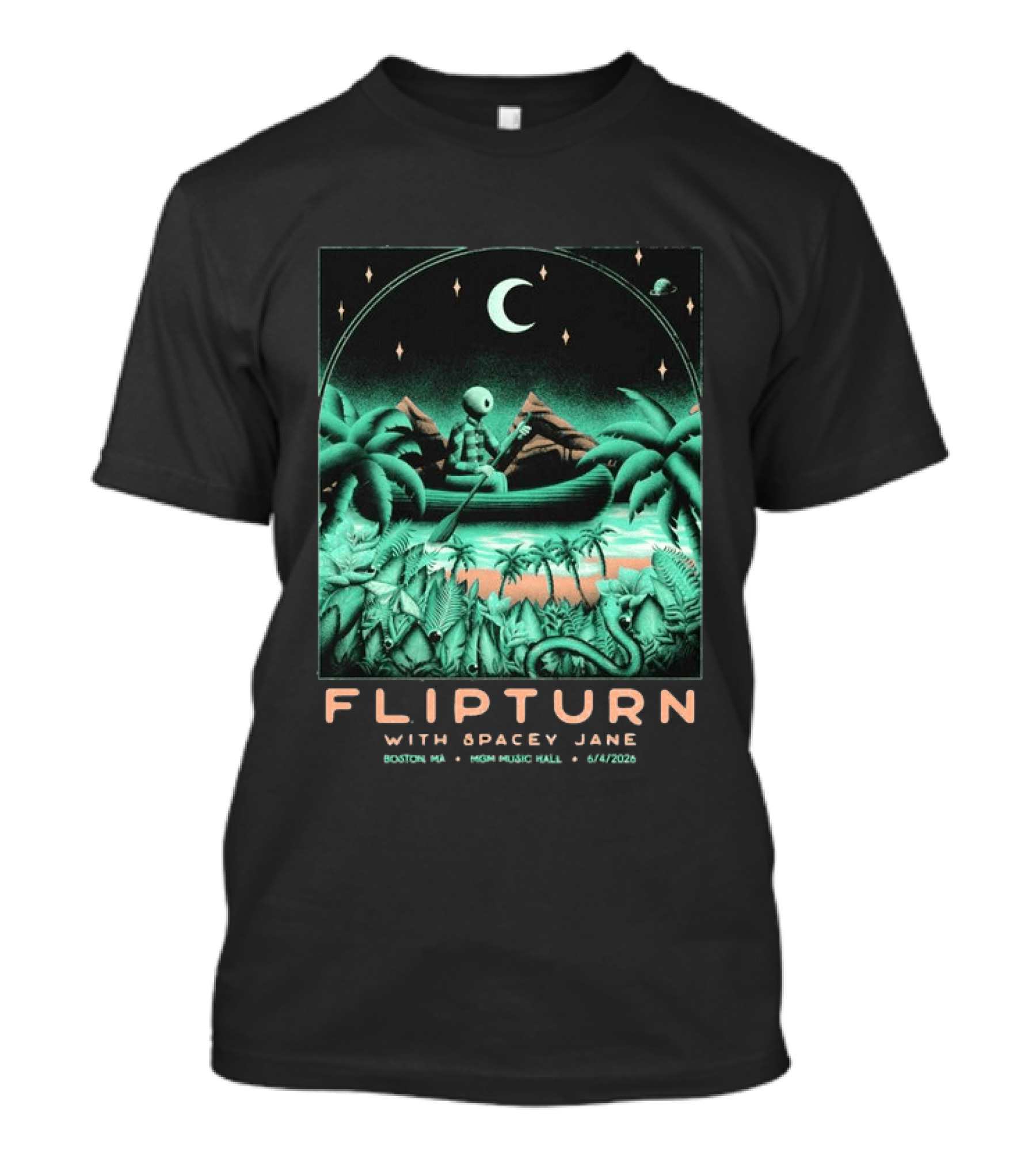 FLIPTURN With Spacey Jane MGM Music Hall Boston 6 4 2026 Art Alien Canoe Scene T-Shirt