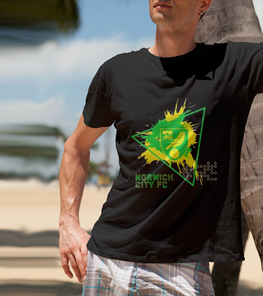 Norwich City FC Junior Crest Splash Triangle T-Shirt