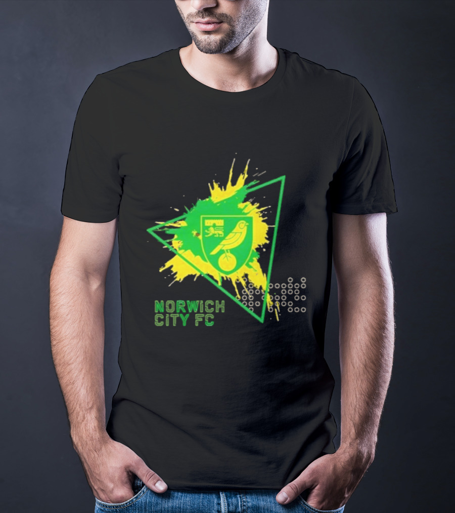 Norwich City FC Junior Crest Splash Triangle T-Shirt