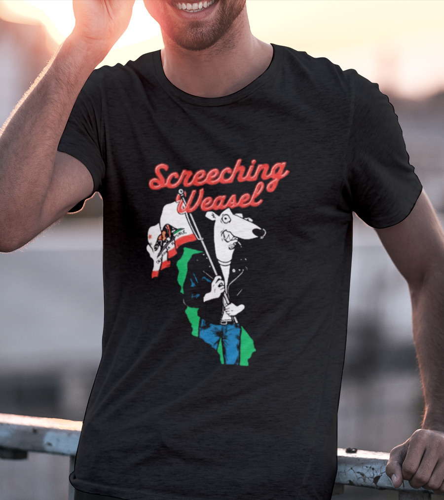 Screeching Weasel California Flag Bearer T-Shirt