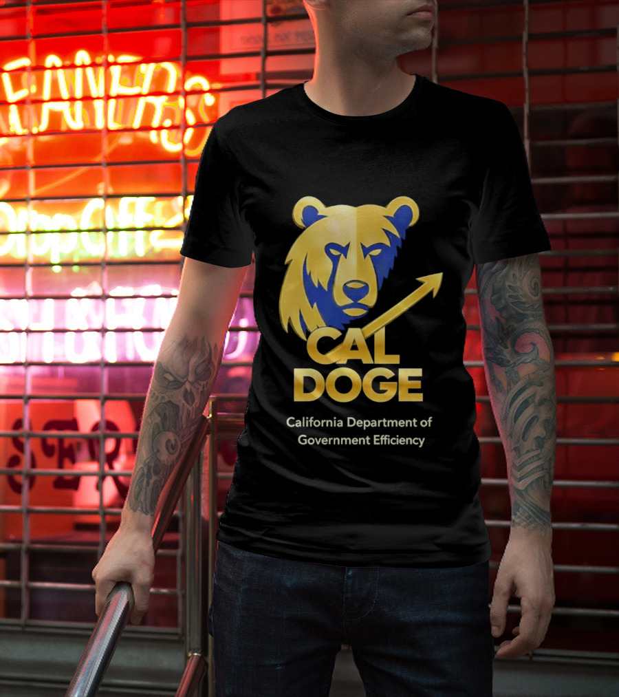 CAL DOGE California Department Of Government Efficiency Bear Arrow T-Shirt