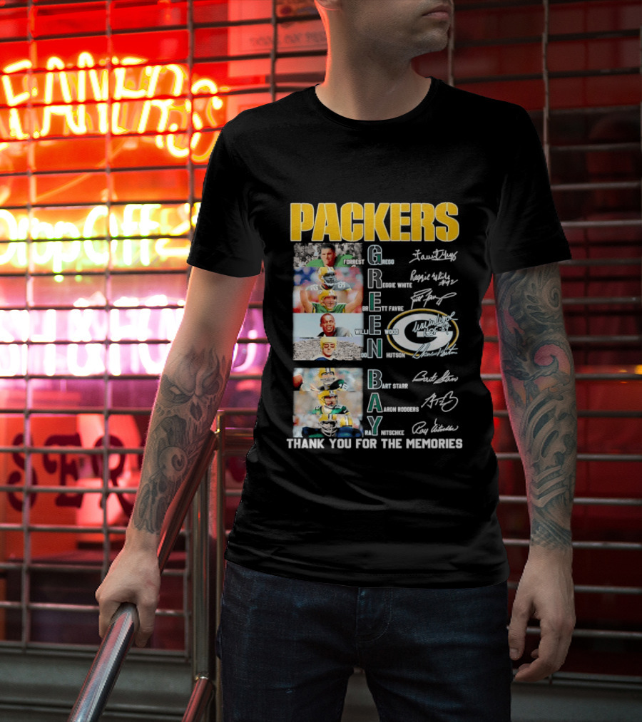 Packers Green Bay Thank You For The Memories Legends Signatures T-Shirt