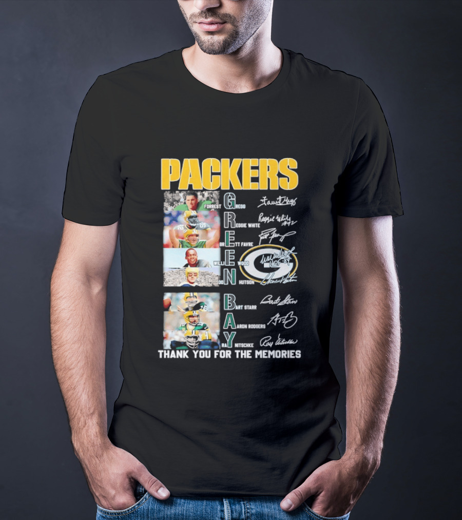 Packers Green Bay Thank You For The Memories Legends Signatures T-Shirt
