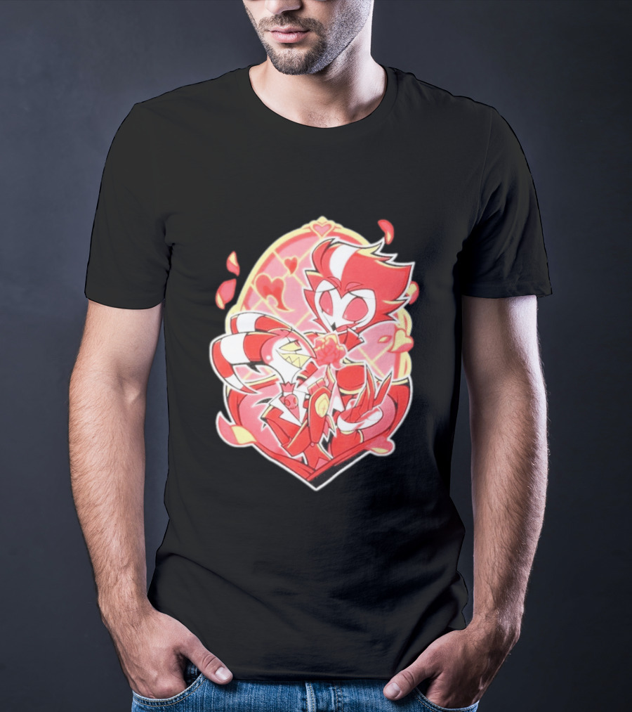 Helluva Boss Stolas Blitz Hearts Romantic Cartoon Fan T-Shirt