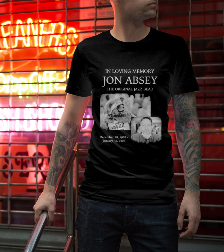 In Loving Memory Jon Absey The Jazz Bear December 28 1967 January 31 2026 Utah Jazz T-Shirt