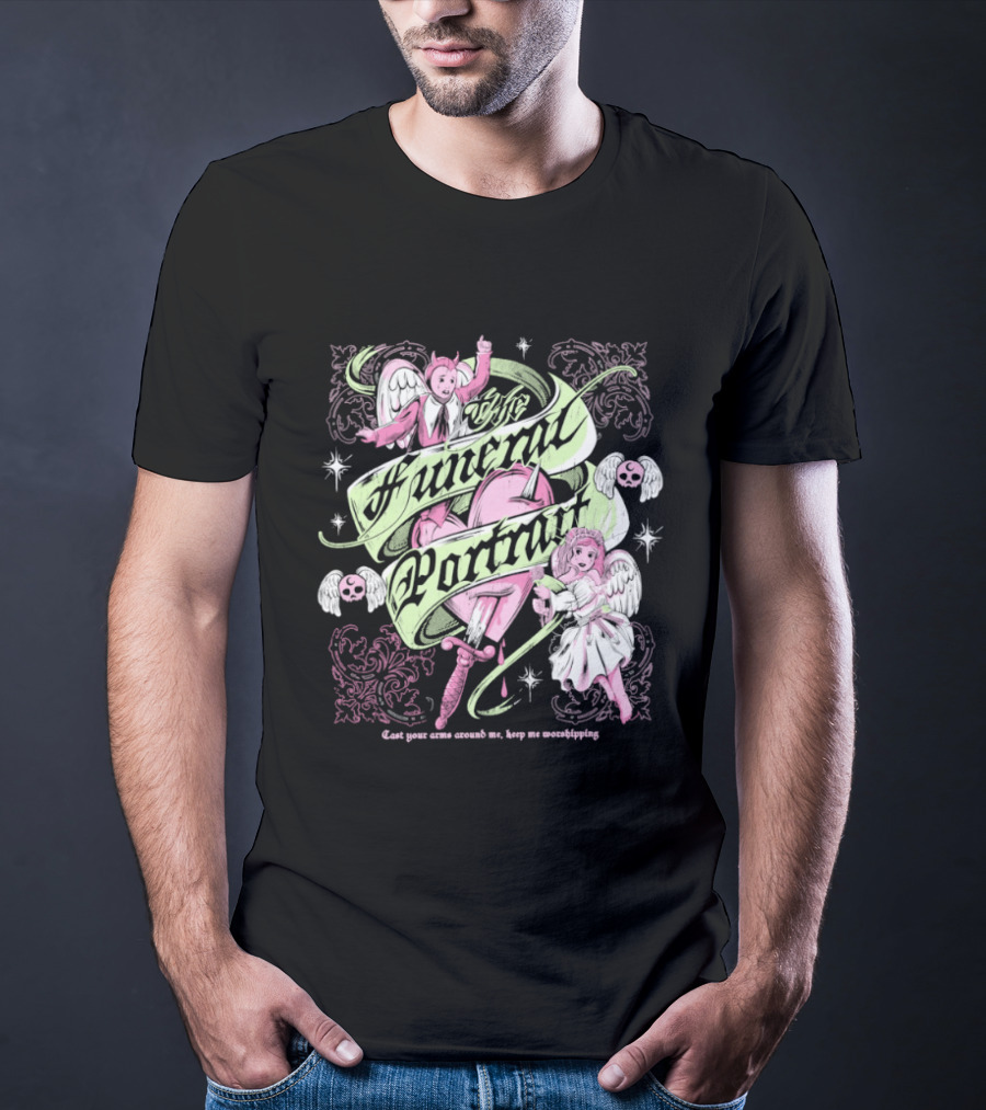 The Funeral Portrait Devil And Angel Pink Heart Aesthetic T-Shirt