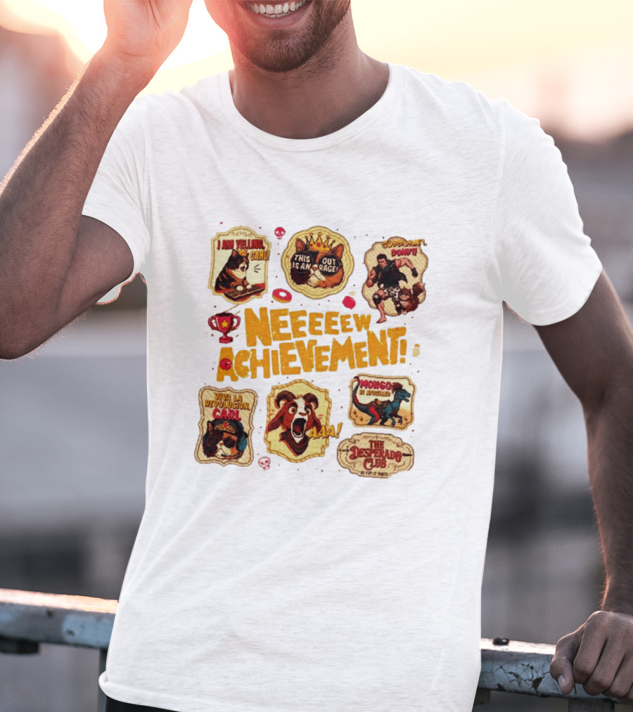 Neeeeew Achievement Viva La Revolucion Carl Goddamnit Donut Mongo The Desperado Club T-Shirt