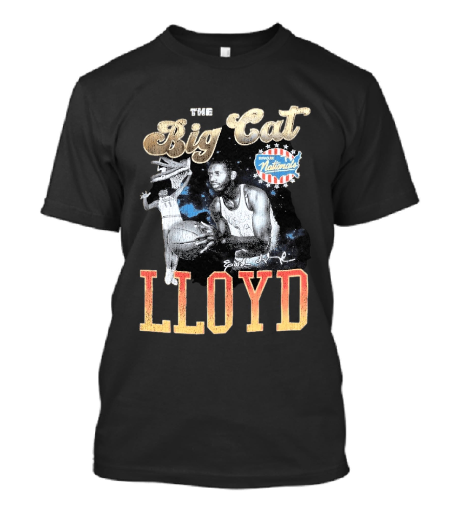 Earl Lloyd The Big Cat Syracuse Nationals Pioneers Player 75th Anniversary T-Shirt