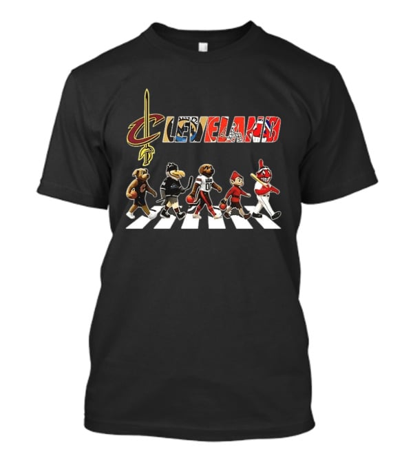 Cleveland Browns Guardians Monsters Cavaliers Charge Crossing Road T-Shirt
