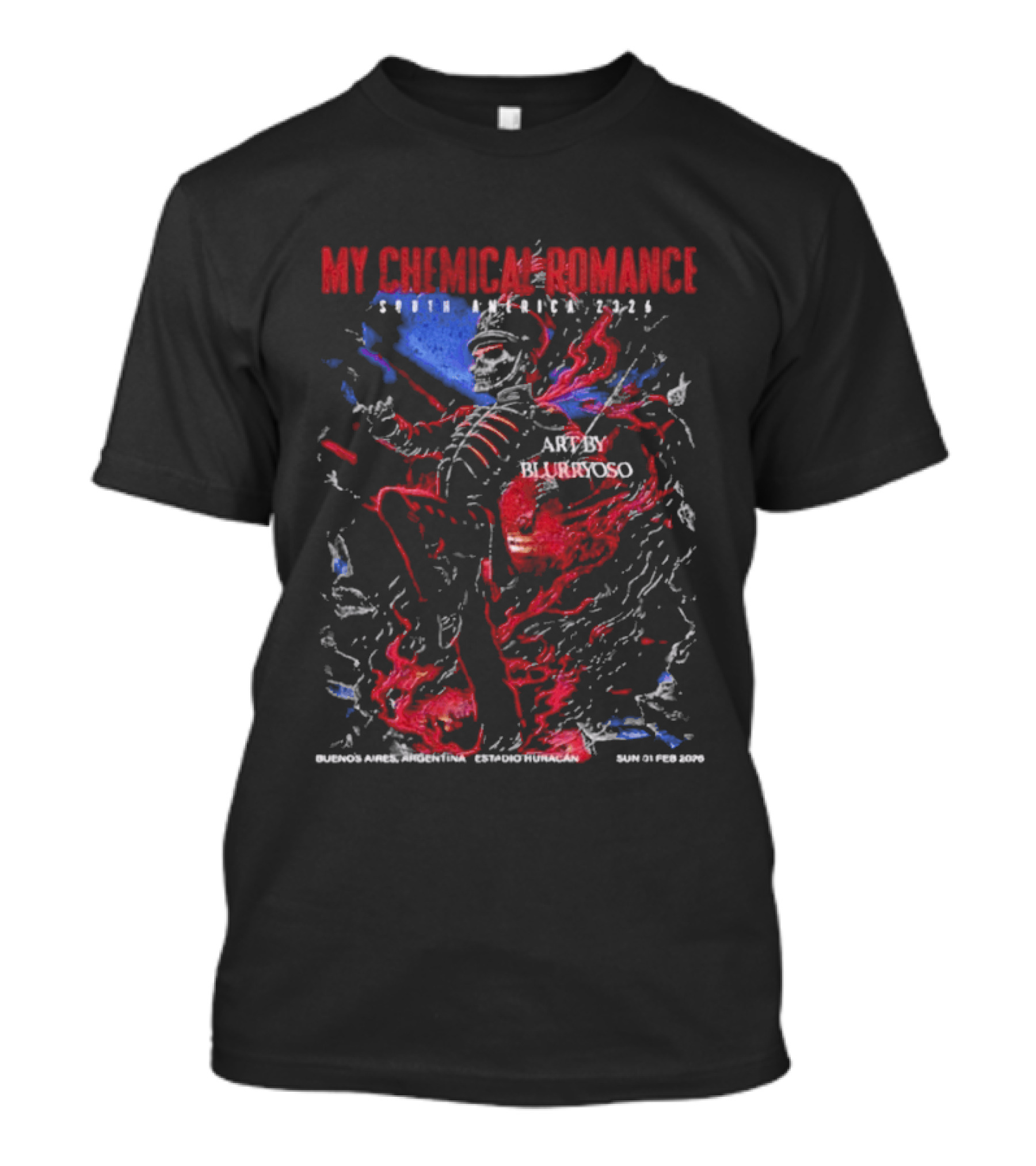 My Chemical Romance Tour February 1 2026 Buenos Aires Skeleton Soldier T-Shirt