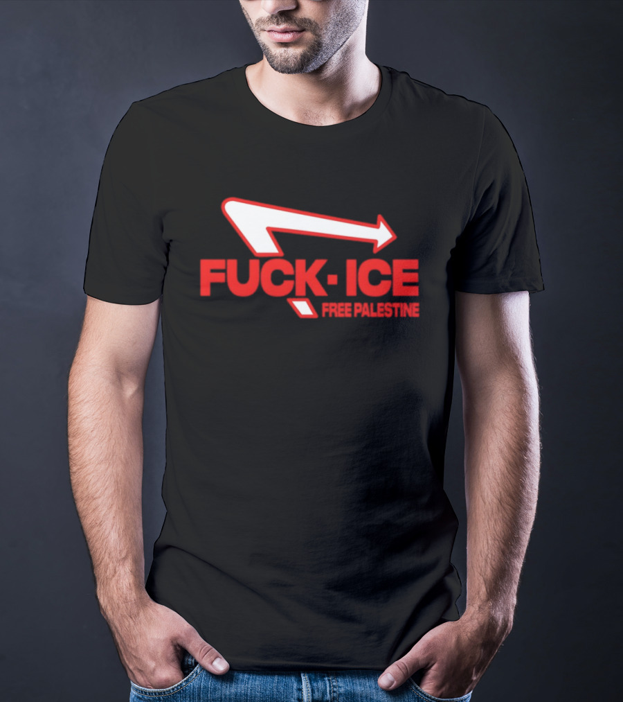 Fuck Ice Free Palestine Melt Ice T-Shirt